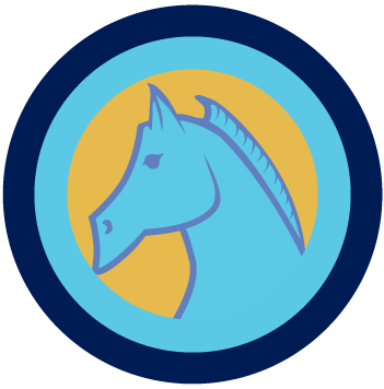 The Blue Roan Horse Head Logo